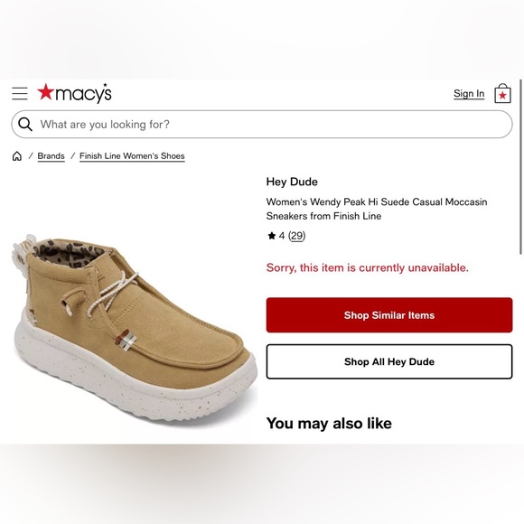 Wendy Peak Hi Suede Hey Dude Sneakers - Picture 8 of 8